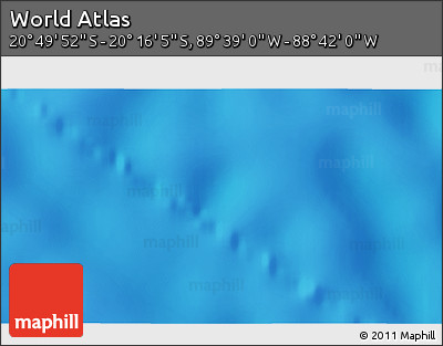Physical 3D Map of the Area around 20° 32' 59" S, 89° 10' 30" W