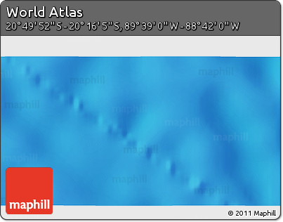 Physical 3D Map of the Area around 20° 32' 59" S, 89° 10' 30" W