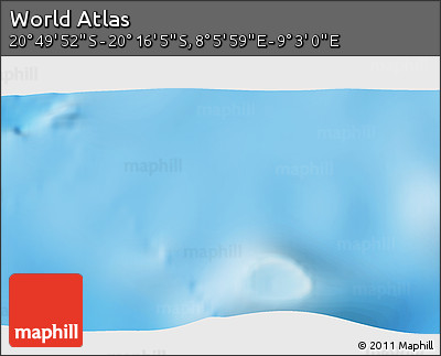 Physical 3D Map of the Area around 20° 32' 59" S, 8° 34' 29" E