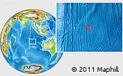 Physical Location Map of the area around 20° 32' 59" S, 93° 34' 29" E