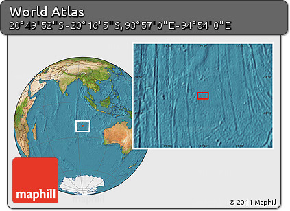Satellite Location Map of the Area around 20° 32' 59" S, 94° 25' 30" E