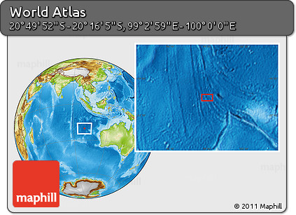 Physical Location Map of the Area around 20° 32' 59" S, 99° 31' 30" E