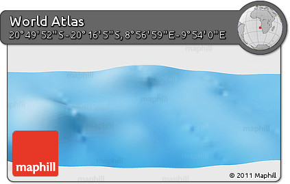 Physical Panoramic Map of the Area around 20° 32' 59" S, 9° 25' 30" E