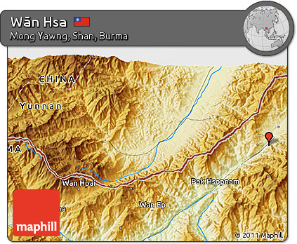Physical 3D Map of Wān Hsa