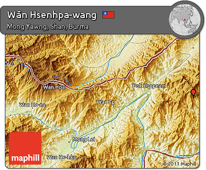 Physical 3D Map of Wān Hsenhpa-wang