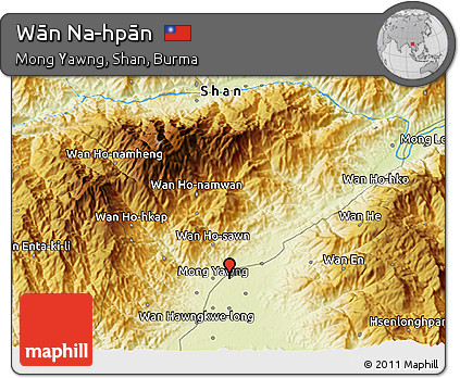 Physical 3D Map of Wān Na-hpān