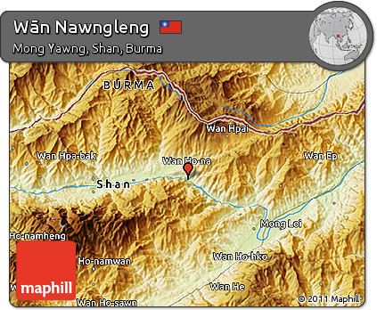 Physical 3D Map of Wān Nawngleng