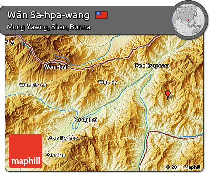 Physical 3D Map of Wān Sa-hpa-wang