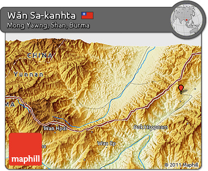 Physical 3D Map of Wān Sa-kanhta