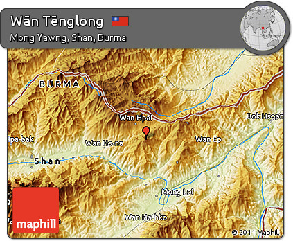 Physical 3D Map of Wān Tēnglong