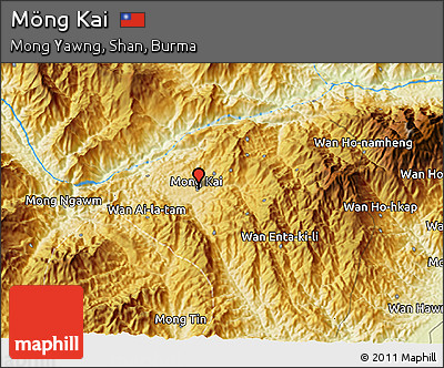 Physical 3D Map of Möng Kai