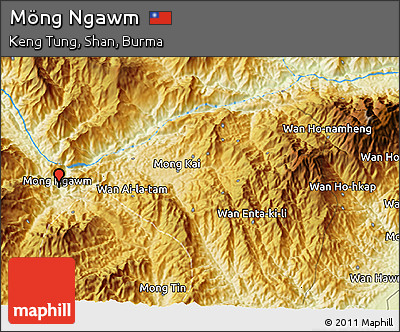 Physical 3D Map of Möng Ngawm