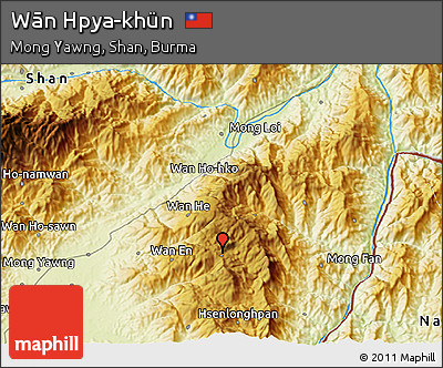 Physical 3D Map of Wān Hpya-khün