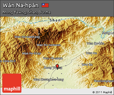 Physical 3D Map of Wān Na-hpān