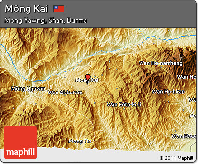 Physical 3D Map of Möng Kai
