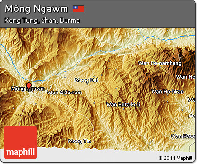 Physical 3D Map of Möng Ngawm
