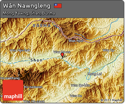 Physical 3D Map of Wān Nawngleng