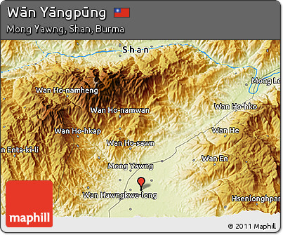 Physical 3D Map of Wān Yāngpūng