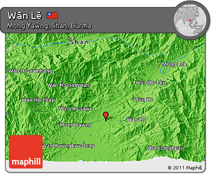 Political 3D Map of Wān Lē