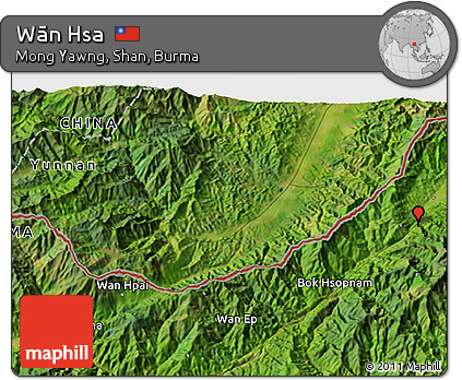 Satellite 3D Map of Wān Hsa