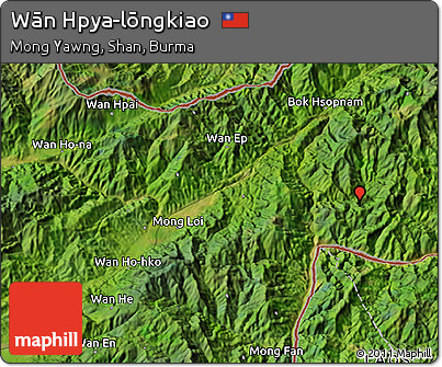 Satellite 3D Map of Wān Hpya-lōngkiao
