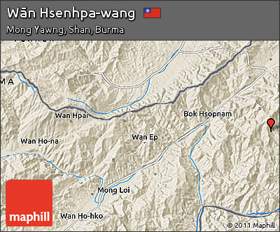 Shaded Relief 3D Map of Wān Hsenhpa-wang