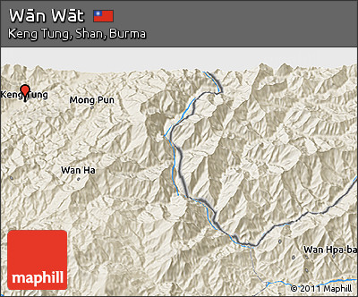 Shaded Relief 3D Map of Wān Wāt