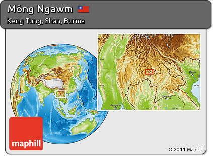 Physical Location Map of Möng Ngawm