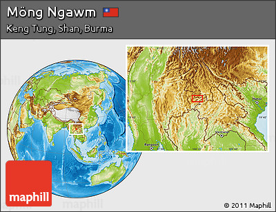 Physical Location Map of Möng Ngawm