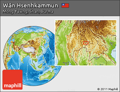 Physical Location Map of Wān Hsenhkammun