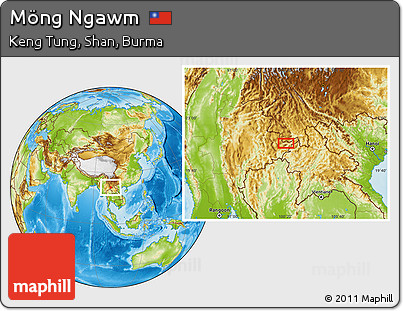 Physical Location Map of Möng Ngawm