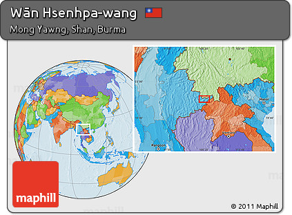 Political Location Map of Wān Hsenhpa-wang