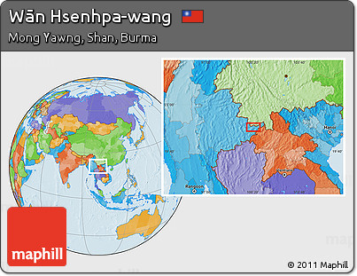 Political Location Map of Wān Hsenhpa-wang