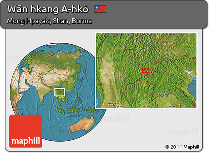 Satellite Location Map of Wān Hkang A-hkö