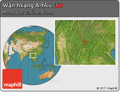 Satellite Location Map of Wān Hkang A-hkö
