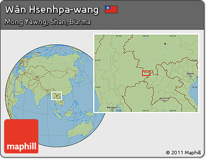 Savanna Style Location Map of Wān Hsenhpa-wang