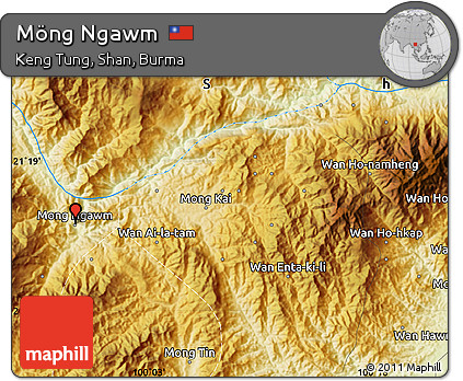 Physical Map of Möng Ngawm