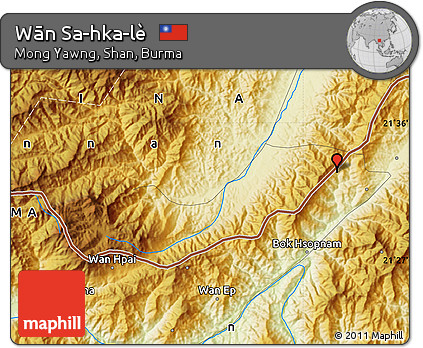 Physical Map of Wān Sa-hka-lè