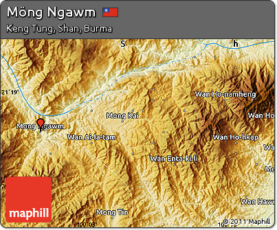 Physical Map of Möng Ngawm
