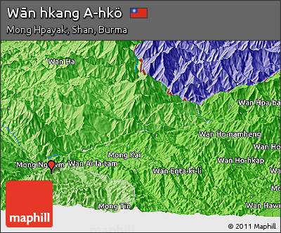 Political Panoramic Map of Wān Hkang A-hkö