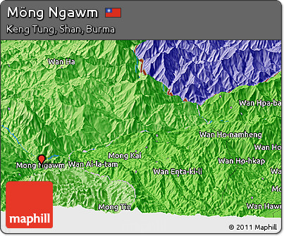 Political Panoramic Map of Möng Ngawm