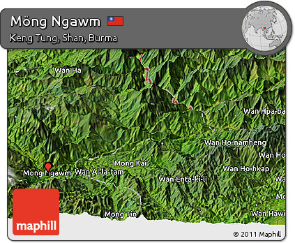 Satellite Panoramic Map of Möng Ngawm