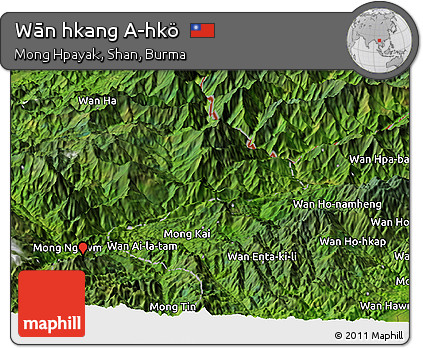Satellite Panoramic Map of Wān Hkang A-hkö