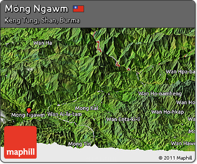 Satellite Panoramic Map of Möng Ngawm