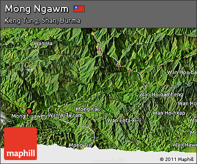 Satellite Panoramic Map of Möng Ngawm