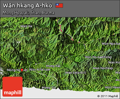 Satellite Panoramic Map of Wān Hkang A-hkö