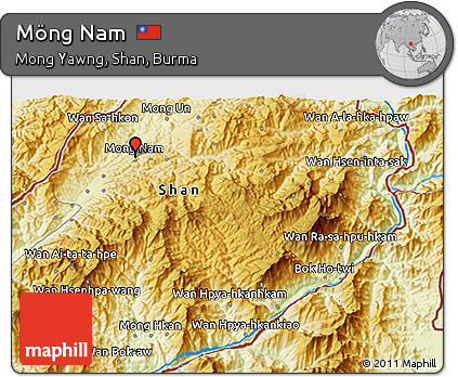 Physical 3D Map of Möng Nam