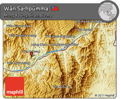 Physical 3D Map of Wān Sa-hpūmma