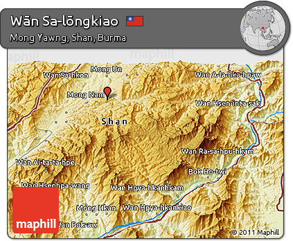 Physical 3D Map of Wān Sa-lōngkiao