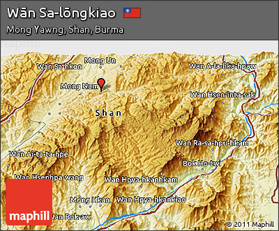 Physical 3D Map of Wān Sa-lōngkiao